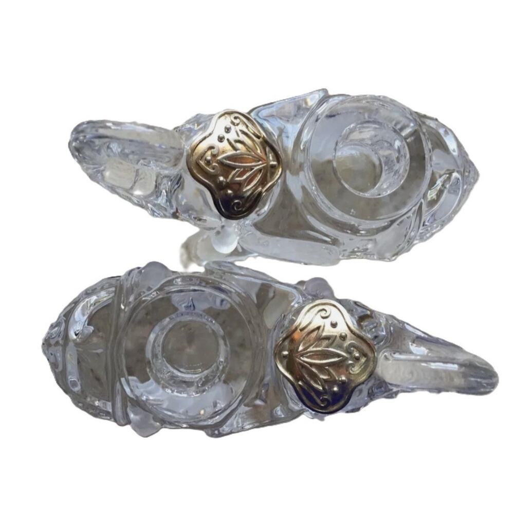 Lenox Lead Crystal Elephant Candlestick Holders Pair - Picture 8 of 8